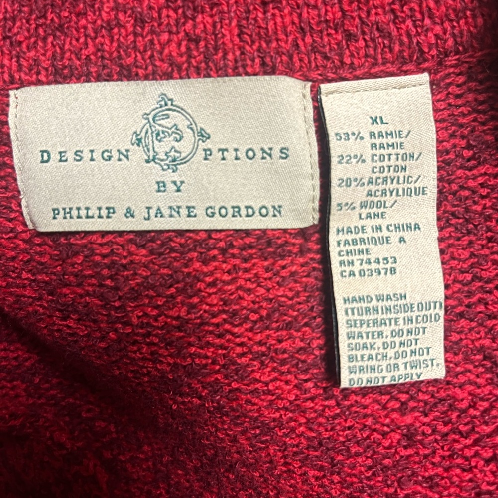 Designs Options By Gordon ~ X-Large ~ Red/Brown ~ Western/ Horse ~ Sweater ~ New - Picture 16 of 16